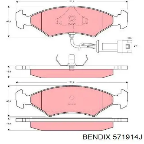 571914J Jurid/Bendix Колодки передние