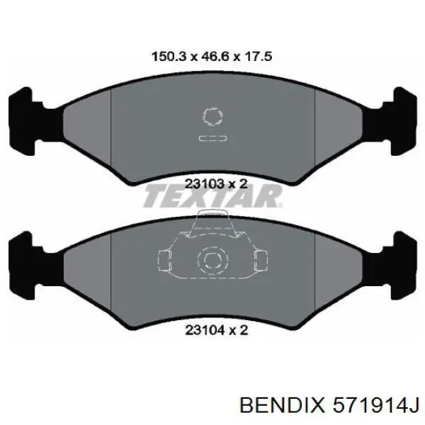 Передние тормозные колодки 571914J Jurid/Bendix