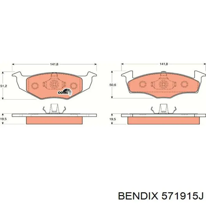 Колодки Jurid/Bendix 571915J цена, от 17.05 USD