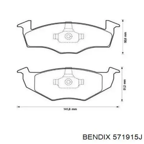 Передние тормозные колодки 571915J Jurid/Bendix