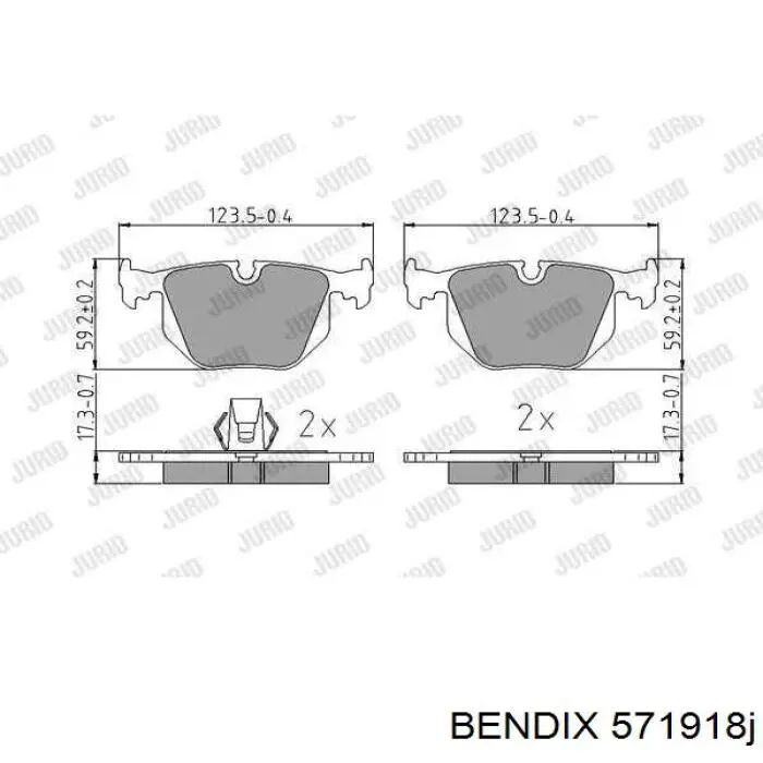 Колодки тормозные задние дисковые BENDIX 571918J