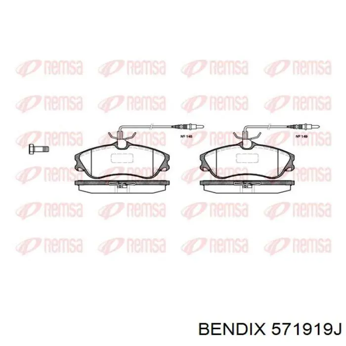 Тормозные колодки Jurid/Bendix 571919J