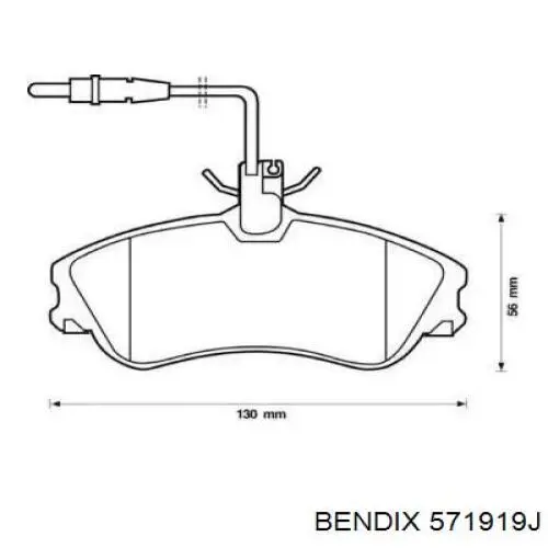 Передние тормозные колодки 571919J Jurid/Bendix