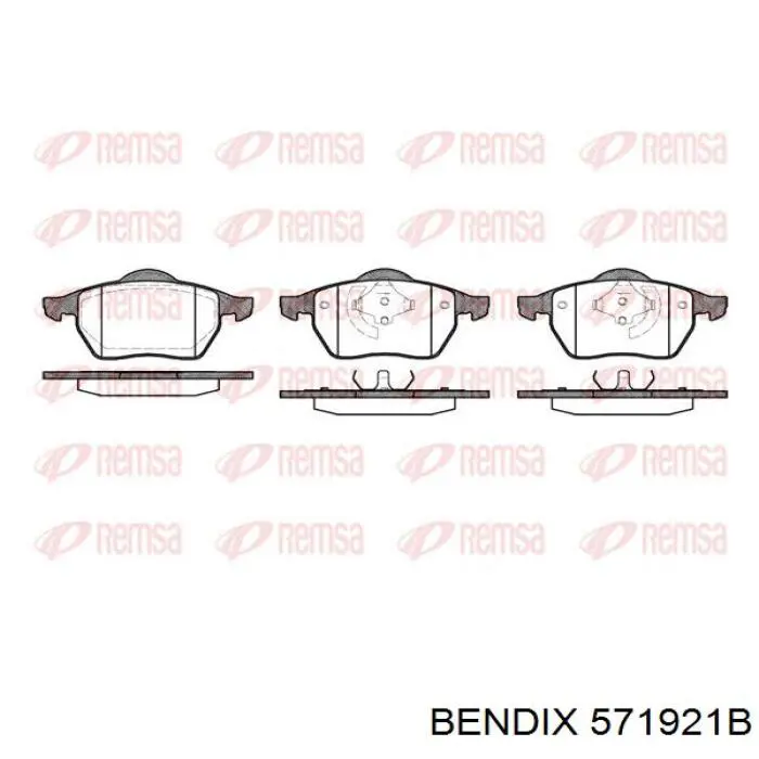 Передние тормозные колодки 571921B Jurid/Bendix