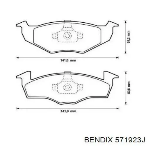 Передние тормозные колодки 571923J Jurid/Bendix