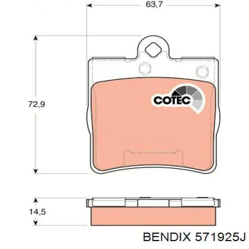 Купить 571925J Jurid/Bendix Колодки тормозные задние, дисковые