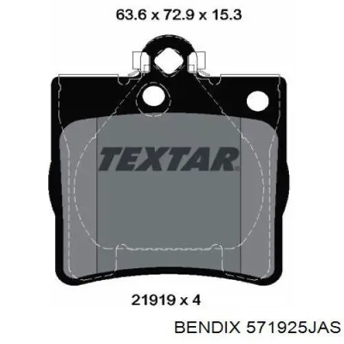 Купить 571925JAS Jurid/Bendix Колодки тормозные задние, дисковые