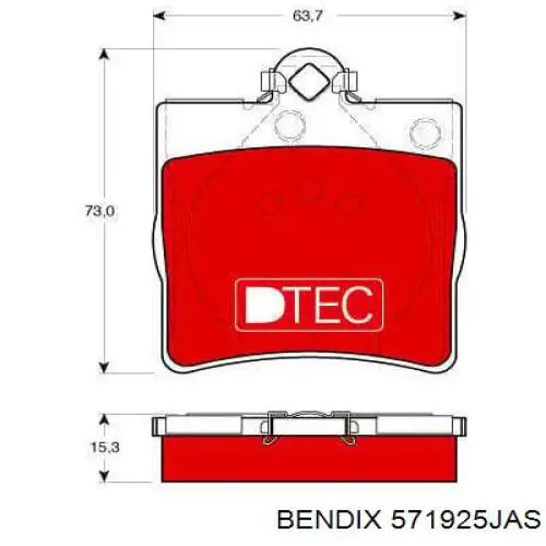 Колодки дисковые  Jurid/Bendix 571925JAS цена, от 13.90 USD