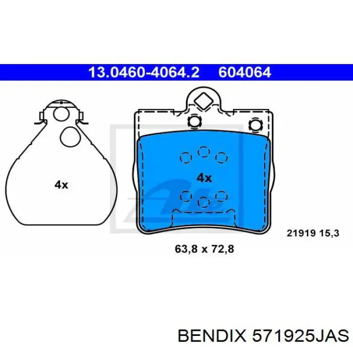 Колодки дисковые  Jurid/Bendix 571925JAS цена, от 13.90 USD