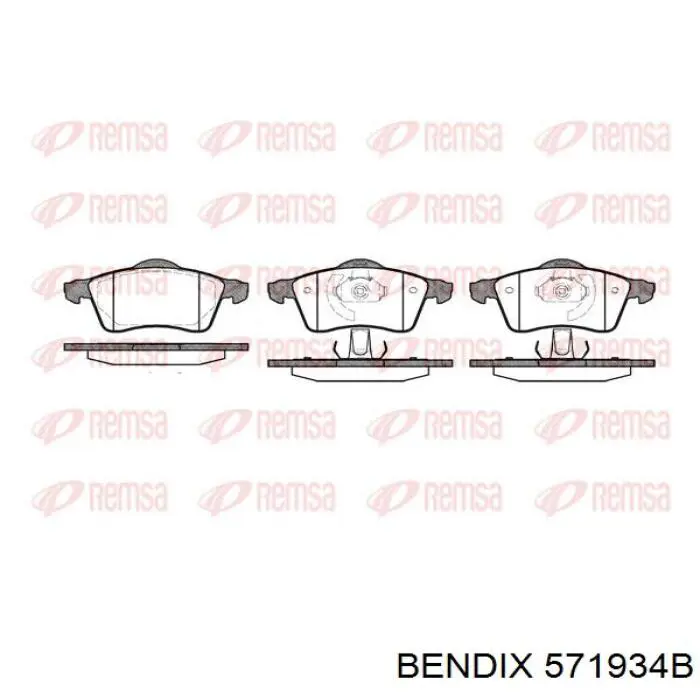 Передние тормозные колодки 571934B Jurid/Bendix