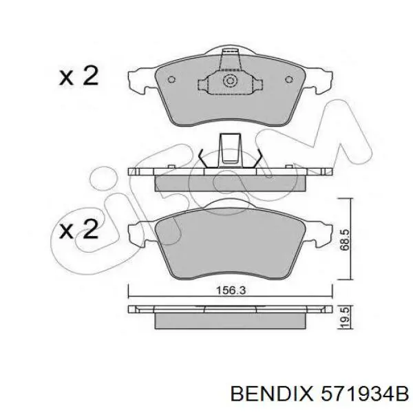 571934B Jurid/Bendix Колодки передние