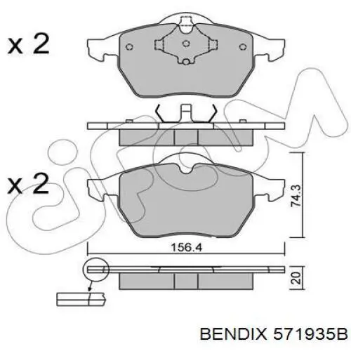 Колодки Jurid/Bendix 571935B цена, от 23.36 USD
