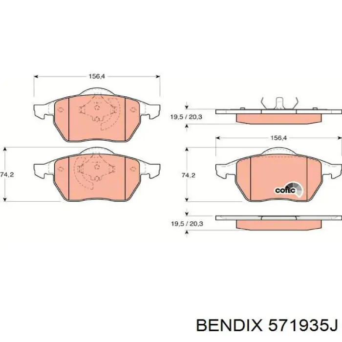 Купить 571935J Jurid/Bendix Колодки тормозные