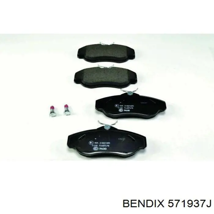 Передние тормозные колодки 571937J Jurid/Bendix