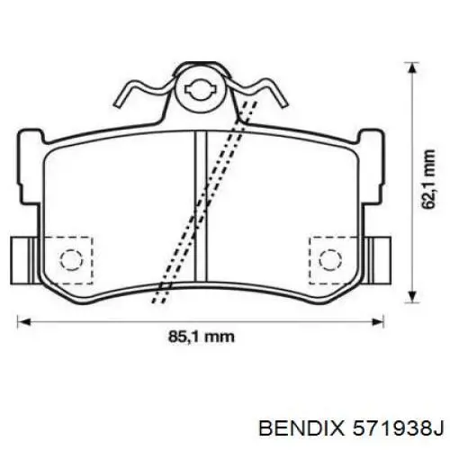 Задние тормозные колодки 571938J Jurid/Bendix