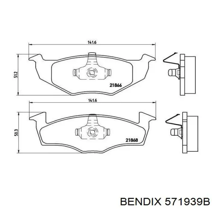 571939B Jurid/Bendix Колодки передние