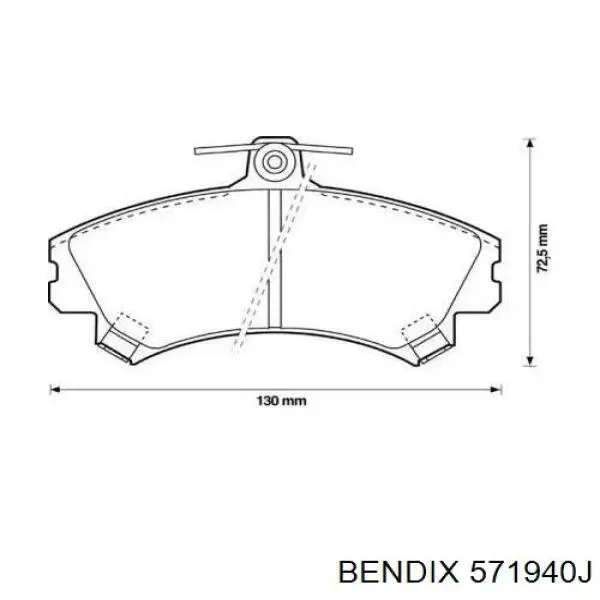 Передние тормозные колодки 571940J Jurid/Bendix