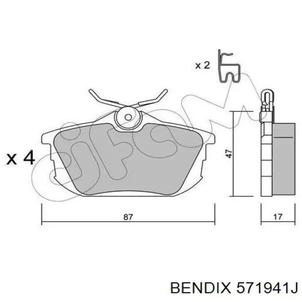 Задние тормозные колодки 571941J Jurid/Bendix