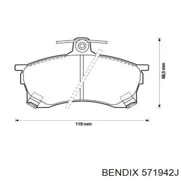 571942J Jurid/Bendix колодки тормозные передние дисковые