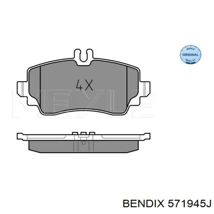 Передние тормозные колодки 571945J Jurid/Bendix