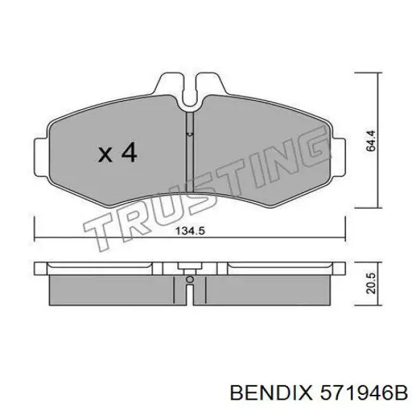 571946B Jurid/Bendix Колодки передние