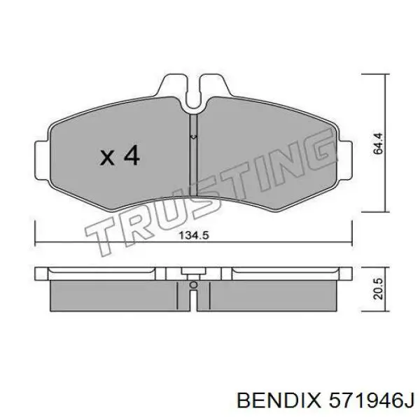 Купить 571946J Jurid/Bendix Колодки тормозные