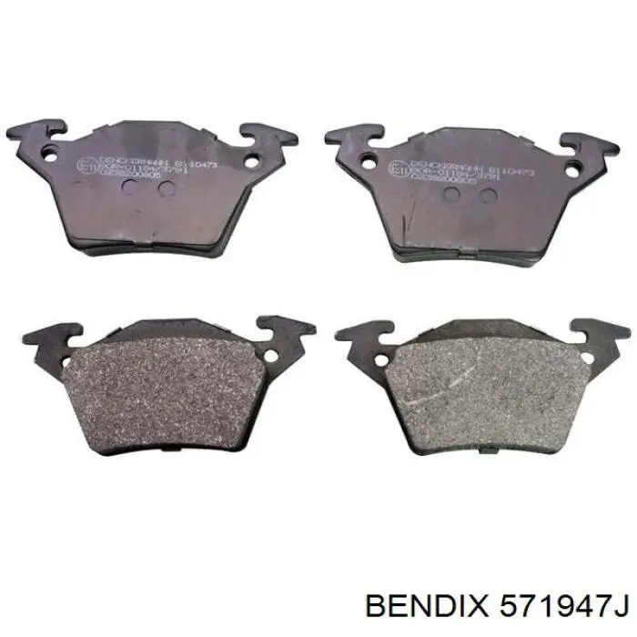 Задние тормозные колодки 571947J Jurid/Bendix