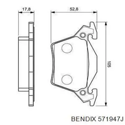 Задние дисковые колодки Jurid/Bendix 571947J
