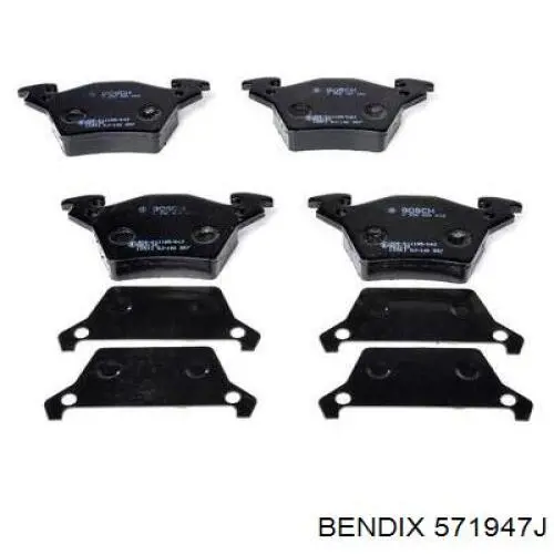 Купить 571947J Jurid/Bendix Колодки тормозные задние, дисковые