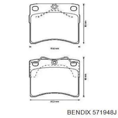 Передние тормозные колодки 571948J Jurid/Bendix