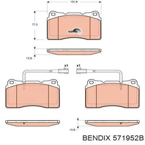 571952B Jurid/Bendix Колодки передние