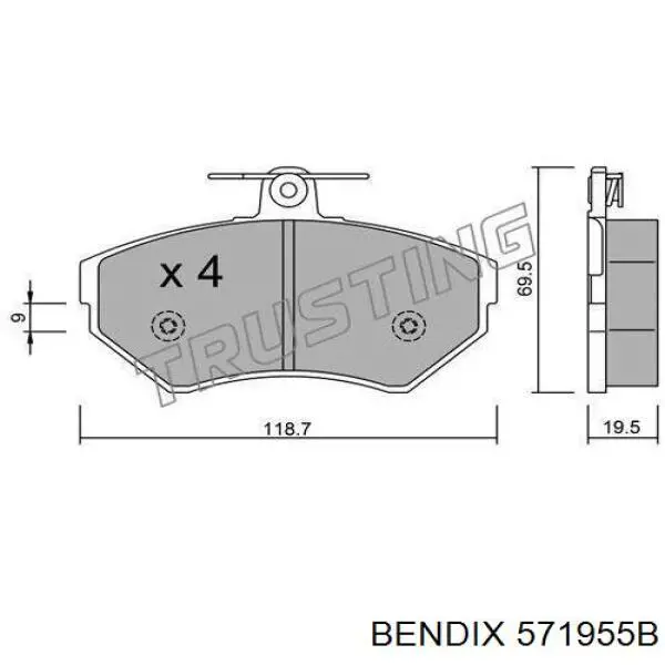 Купить 571955B Jurid/Bendix Колодки тормозные