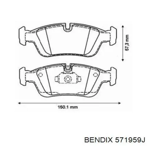 571959J Jurid/Bendix колодки тормозные передние дисковые