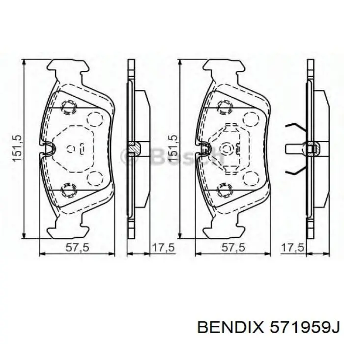 571959J Jurid/Bendix Колодки передние