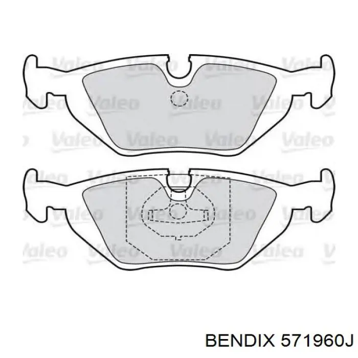 Купить 571960J Jurid/Bendix Колодки тормозные задние, дисковые