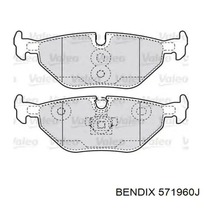 Задние тормозные колодки 571960J Jurid/Bendix