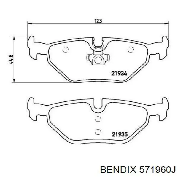 Задние дисковые колодки Jurid/Bendix 571960J