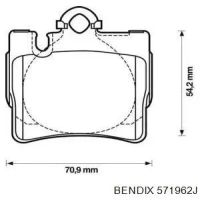 Задние тормозные колодки 571962J Jurid/Bendix