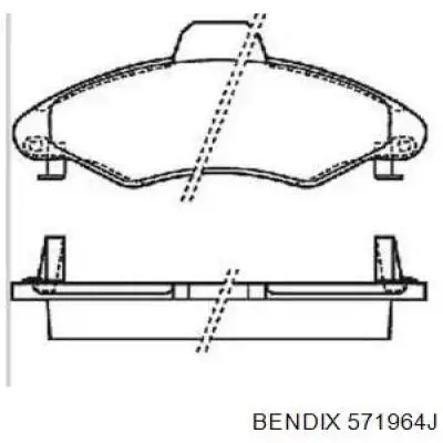 Передние тормозные колодки 571964J Jurid/Bendix