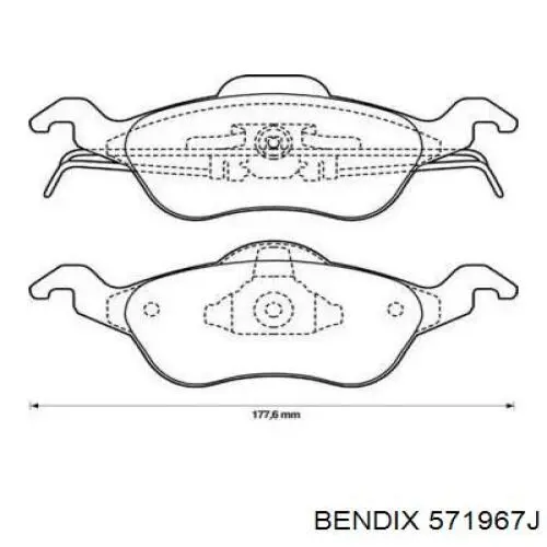 571967J Jurid/Bendix передние тормозные колодки