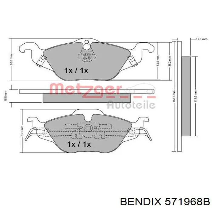 Купить 571968B Jurid/Bendix Колодки тормозные