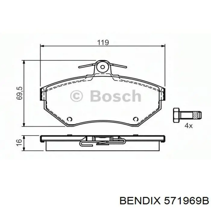 Купить 571969B Jurid/Bendix Колодки тормозные