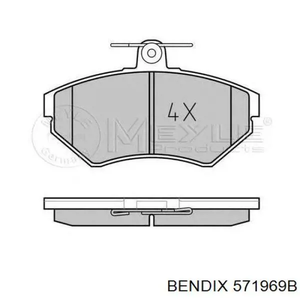 Передние тормозные колодки 571969B Jurid/Bendix