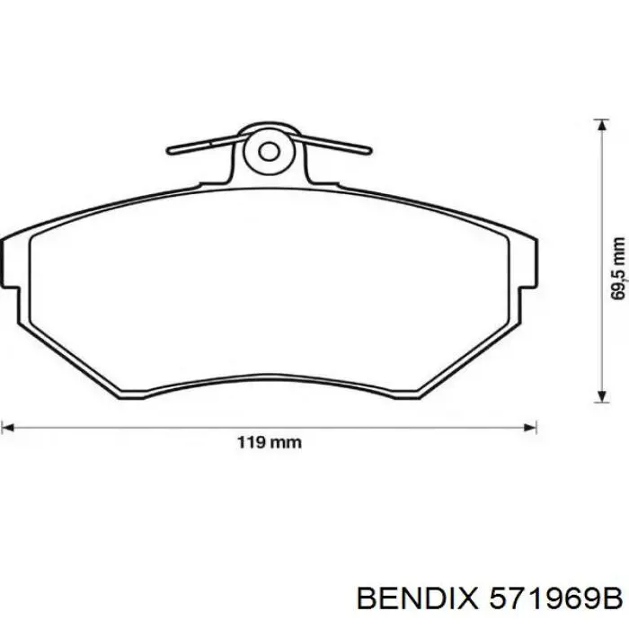 571969B Jurid/Bendix Колодки передние