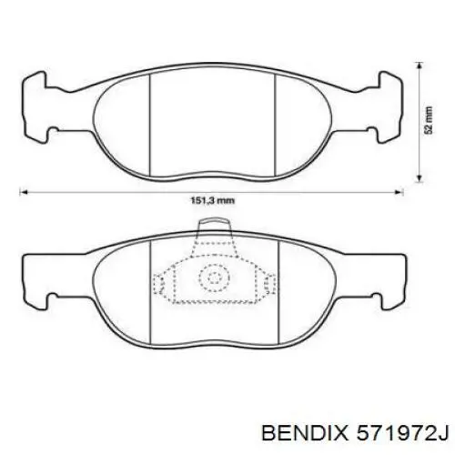 Передние тормозные колодки 571972J Jurid/Bendix