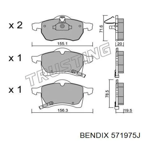 Колодки Jurid/Bendix 571975J цена, от 27.86 USD