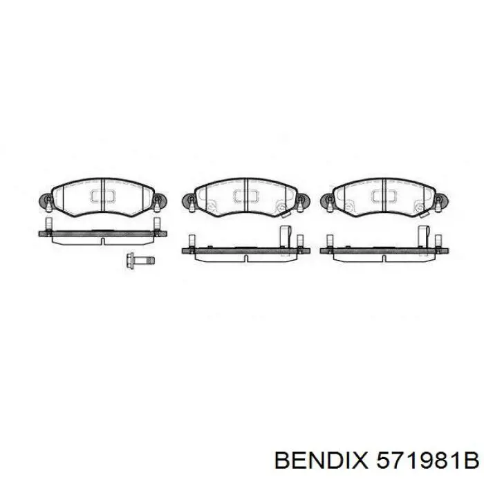 571981B Jurid/Bendix колодки тормозные передние дисковые
