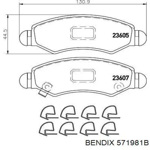 571981B Jurid/Bendix Колодки передние