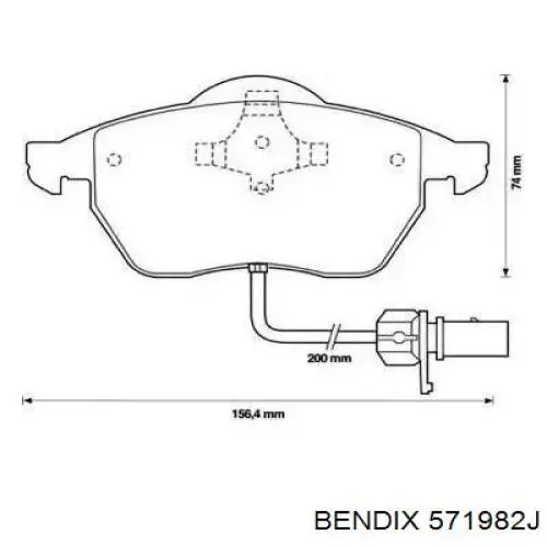 Передние тормозные колодки 571982J Jurid/Bendix