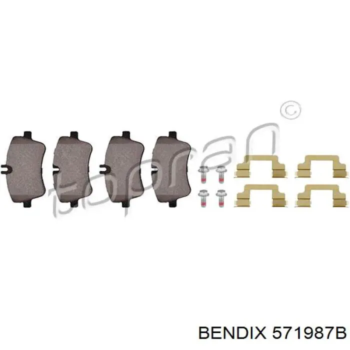 Передние тормозные колодки 571987B Jurid/Bendix